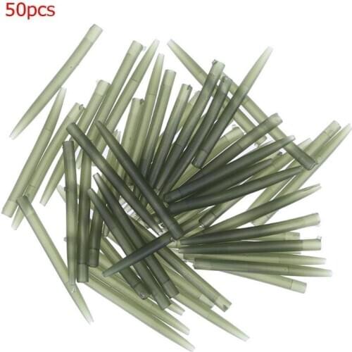 30/50pcs 35mm TPR Terminal Anti Tangle Sleeves Connect with Fishing Hooks Carp Fishing Tackle Boxes Pesca Iscas Tools