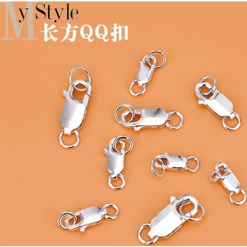 10 pieces diy handmade jewelry accessories 925 sterling silver bracelet buckle necklace buckle square buckle
