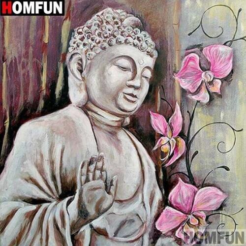 HOMFUN Full Square/Round 5D DIY Diamond Embroidery "Religious Buddha" Diamond Painting Cross Stitch Rhinestone 5D A15452