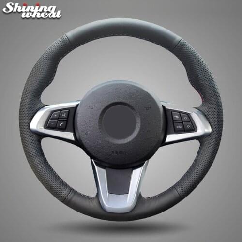 Shining wheat Black Artificial Leather Car Steering Wheel Cover for BMW Z4 2009- 2014 E83