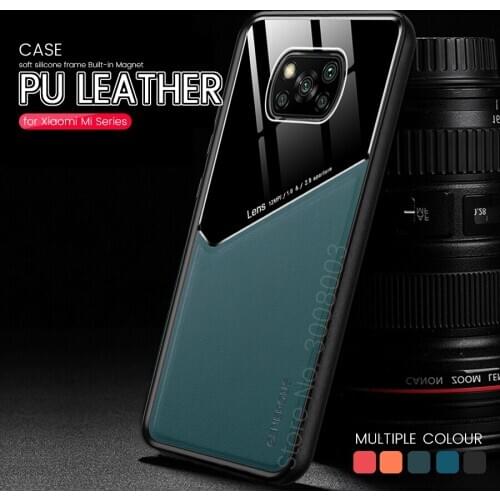 PC Leather TPU Frame Built-in Magnet Cover On For Redmi Note 9S Readmi Not 9 Pro S A C 9A 9C 8A 8 Xiaomi Poco X3 NFC F2 Pro Case