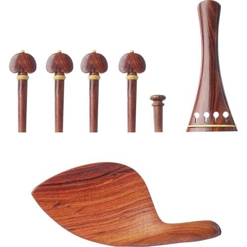 Violin Part 4/4 Violin Fiddle Polished Mahogany Pegs End Pin Vintage Design 4-Piece Suit