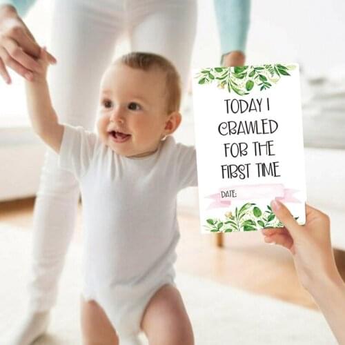 Baby Monthly Cards Sticker Photography Photo Age Cards Baby Shower Registry Gift R7RB