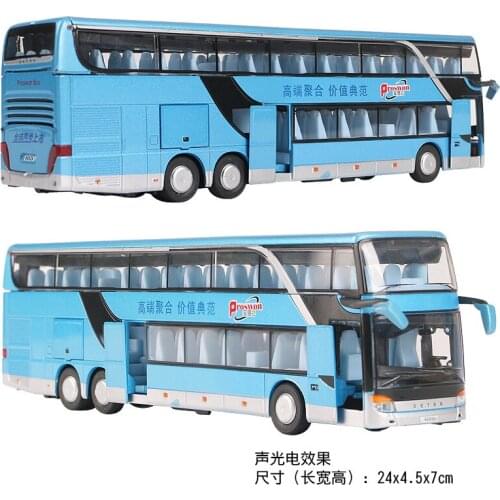 Electric Alloy mkd3 Scale Car Models Die-cast Touring Car Toys for Children mkd3 1:32 auto Vehicle Double Decker Business Bus