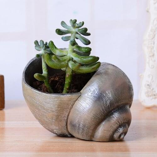 Escargot Shape Succulent Flower Pot Resin Planters Pots Desktop Green Plant Trays Meat Potted Home Decoration Vase Ornaments