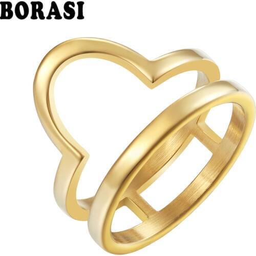 BORASI 2019 Crown Round Rings New Fashion Brand Trendy Rings For Women Size 6 7 8 9 Party Engagement Female Finger Party Ring