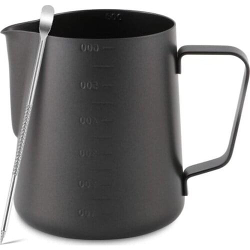 Stainless Steel Milk Frothing Pitcher for Macchiato Cappuccino Latte Art,Including Latte Art Pen,Milk Frother,600ML