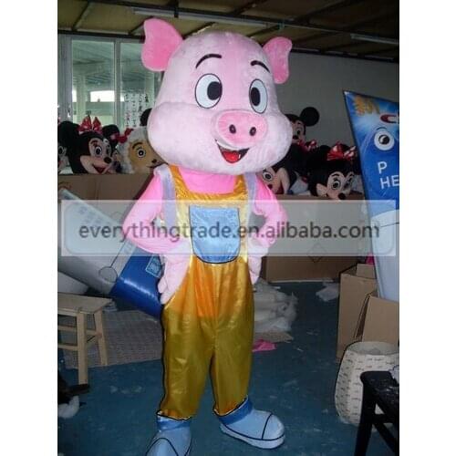 Hot selling Adult cute big eyes pig mascot fancy dress suit costumes cartoon party costumes