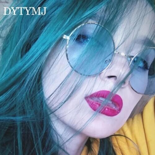 DYTYMJ Metal Round Sunglasses Women Vintage Sun Glasses for Women/Men Candy-colored Glasses Ocean Retro Lentes De Sol Mujer