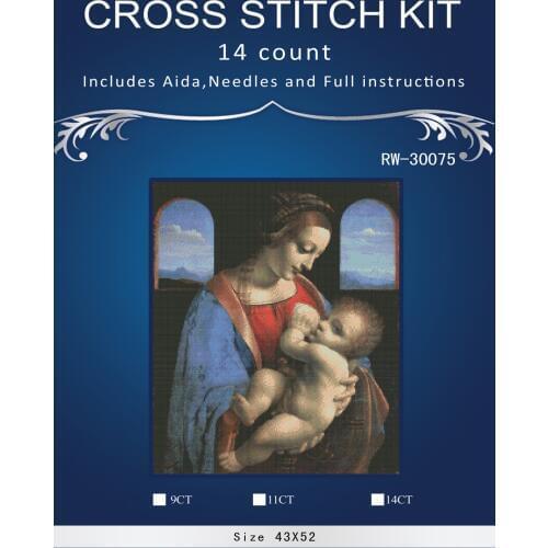 Top Quality Lovely Hot Sell Counted Cross Stitch Kit Old World Holiday Ornaments Similar DMC RW-30075 mother and baby