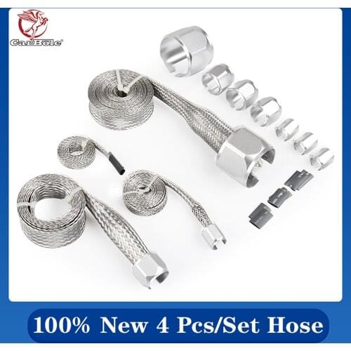 100% Brand New Chrome Braided Hose Sleeve Kit Cover Vacuum Fuel Line Radiator Heater Hose 8092 Silver