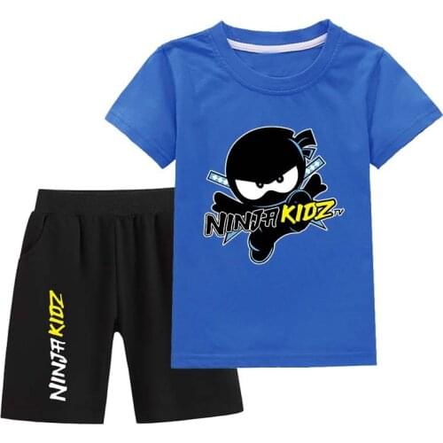 New Summer Children Clothing Set SPY Ninjas Kids Boys Girls Suit Set T-shirt teenager Halloween Clothes 2-15Y