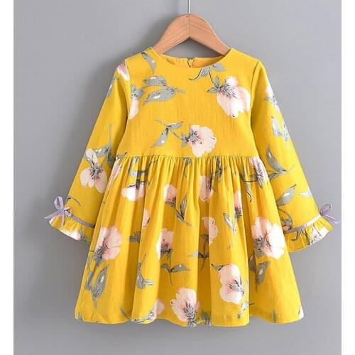 Autumn Girls Birthday Party Princess Dress For Girls Toddler Outfits Girl Dresses For Girls Long Sleeve Printed Flower Dress