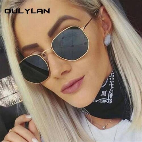 Oulylan Vintage Sunglasses Women Retro Brand Designer Polygon Men Sun Glasses Hexagon Metal Frame Shades Sunglass