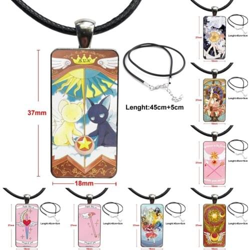 For Lovers Girl Friend Best Gift Necklace Fashion Long Chain With Rectangle Necklace Jewelry Cartoon Cardcaptor Sakura Flexibles