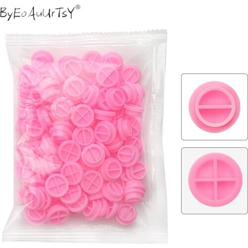 100pcs/bag Glue Gasket Eyelash Glue Holder Pink Drop Glue Delay Cup For Eyelashes Extension Beauty Eyelash Tool