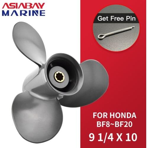For Honda 8hp 9.9hp 10hp 15hp 20hp Outboard Propeller 9 1/4*10 Boat Motor Aluminum Alloy Screw 3 Blade Ship Marine Engine Part