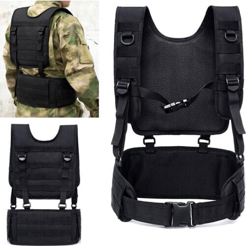 Tactical Military Vest Belt Outdoor Army Airsoft Combat Suspender Waist Belts Hunting War Battle Support Gear Adjustable X566D