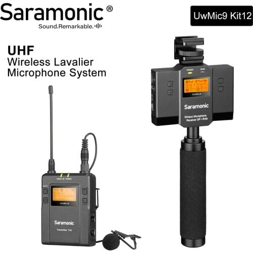 Saramonic UwMic9 SP-RX9+TX9 Wireless Lavalier Mic w/Dual-Rec & Mixer for iPhone & Android Smartphones