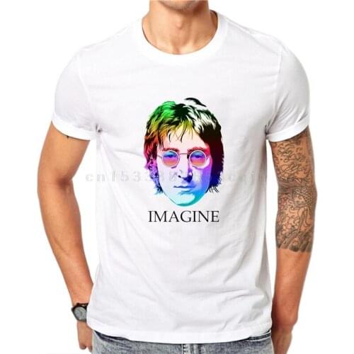 John Lennon punk Rock Printed Funny T-shirt Men Humor Casual College Mens The Guitar Hip Hop T Shirt cotton high quality