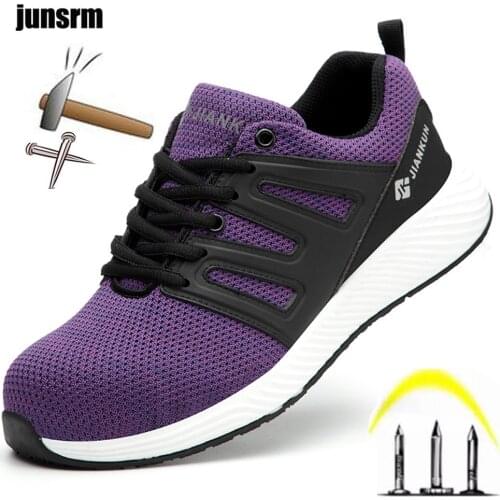 Safety shoes mens lightweight breathable womens sports protective steel-toedshoes puncture-resistant indestructible work boots