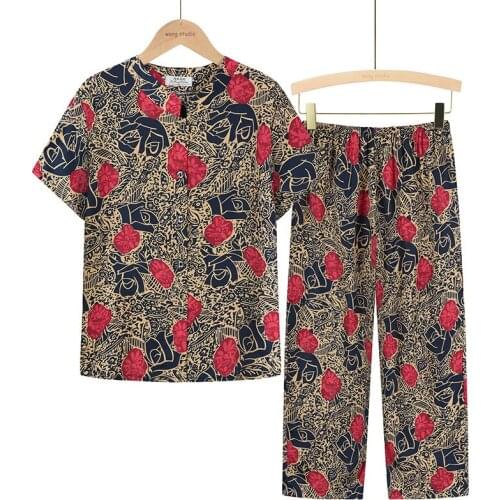 Satin Summer Women Clothes New Arrival 2021 Lounge Female Round Neck Outfits Colorful High Quality Wide Leg Pants 2 PCS Sets