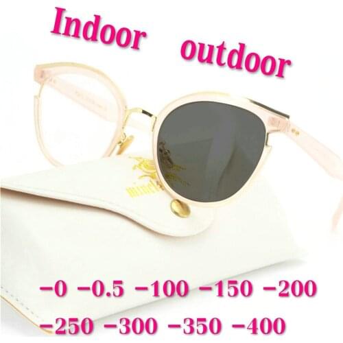 2019 fashion women cat myopia optical sunglasses sun photochromic finished optical glasses myopia prescription glasses frame NX