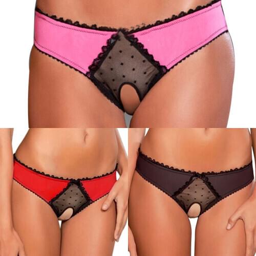 Ladies Sex Underwear Open Crotch Panties Plus Size Women Sexy Red Underpants Lingerie Femme Knickers Visible Hot Erotic Briefs