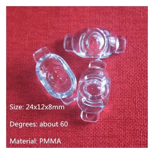 10 pcs peanuts lens 24x12x8mm street light lens 60 degrees