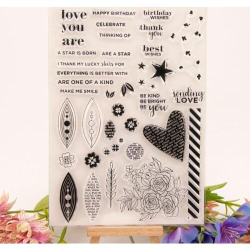 15x21 Black love Transparent Clear Silicone Stamp/Seal for DIY scrapbooking/photo album Decorative card making