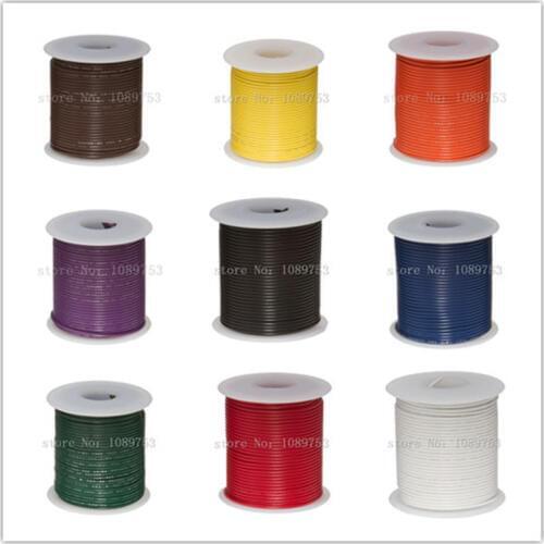 30 Meters 28AWG OD_1.2mm UL1007 PVC Tinned Copper Stranded Wire Cable Cord 300V