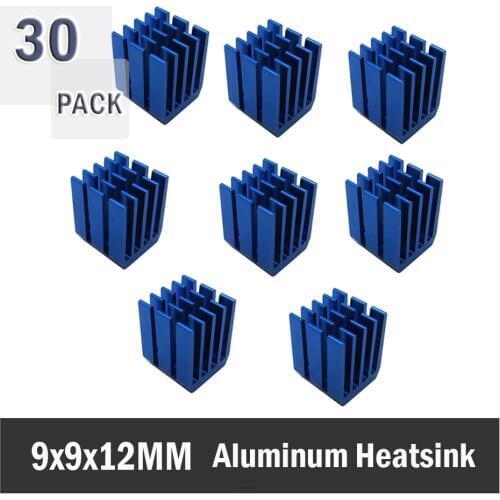 30PCS Gdstime 9 x 9 x 12mm Cooler Heat Sink Aluminum Mini IC Chipset Cooling Heatsinks
