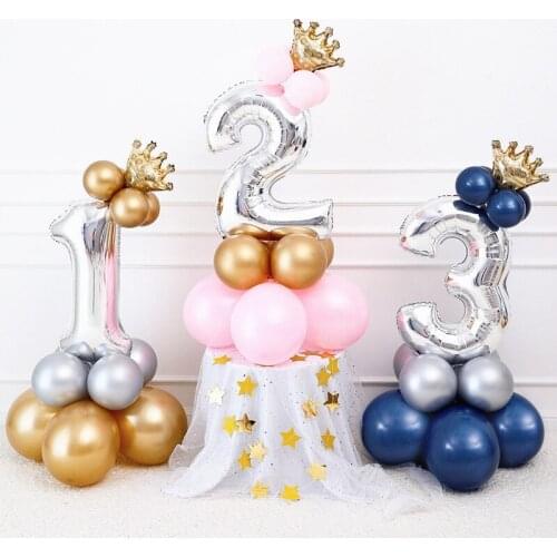 32inch Number Balloons Holder Balloons Stand Column Confetti Balloon Kids Birthday Party Baby Shower Wedding Decoration Supplies