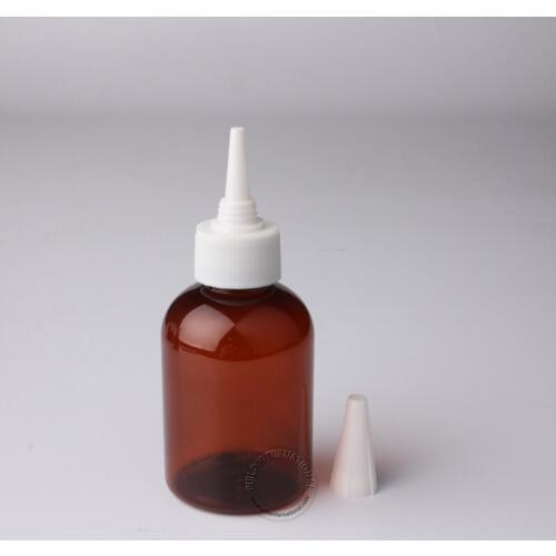 50pcs/lot Excellent DIY Tools 100ml Amber Plastic Makeup Bottles 100cc Empty Brown PET Bottle Packaging Free Shipping