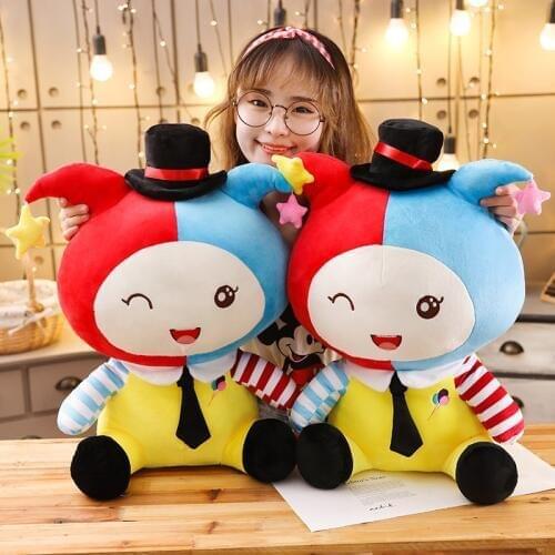60cm Free Drop shipping Funny Story Figure Chuckles Soft Clown Stuffed Plush Toy Cartoon Movie New Cute Clown Doll For Halloween