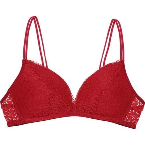 Sexy Triangle Bralette Seamless Deep V Lace Bra Wireless Thin Underwear Female Sexy Lingerie Adjust Push Up Bras