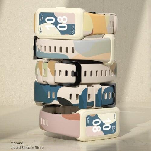 Morandi Color Strap for Huawei Band 6 Pro Silicone Strap Replacement Watchband Bracelet For Huawei Honor Band 6 Pro Watch Strap