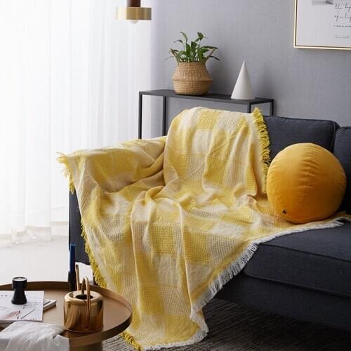 Home Textile Knitted Blankets Europe Blanket Anti-Mite Towel Sofa Decor Throw on Sofa/Bed Decor Wall Tapestry With Tassel Covers