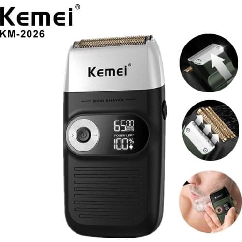 Kemei Electric Shaver for Men Twin Blade Waterproof Reciprocating Cordless Razor USB Rechargeable Shaving Machine Barber Trimmer