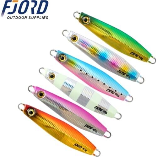 FJORD 60G 40G Six Colors Hard Metal Jiging Lead Lure Long Casting Slow Sinking Bait Sea Bass pesca Fishing Tackle