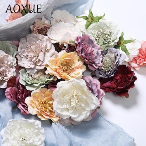Customized 6pcs/lots artificial flower peony flower head silk flower simulation fake flowers wedding home gardening decoration