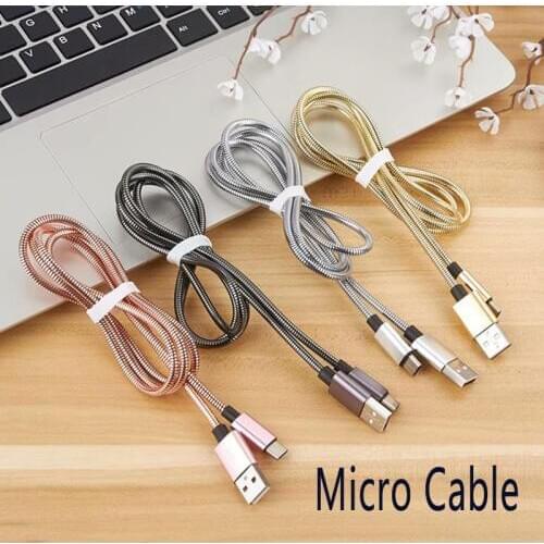 Heavy metal Micro USB cable 2.4A fast data synchronous charging cable for Samsung Huawei millet LG Andriod mobile phone line