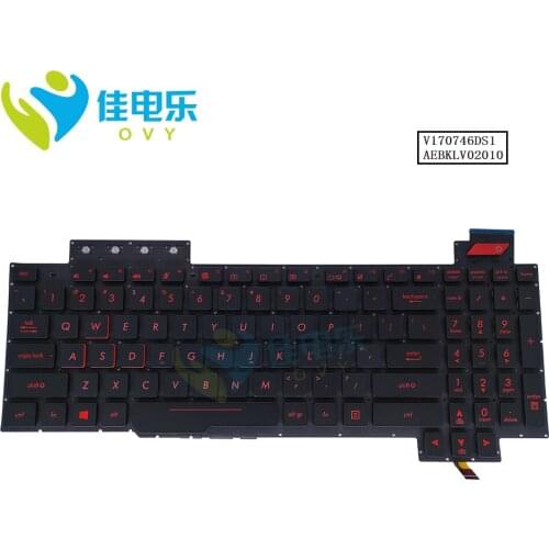 US English Backlight Keyboard for ASUS FX503 FX503V FX503VD FX503VM FX63 notebook keyboard Red keys keycap original V170746DS1