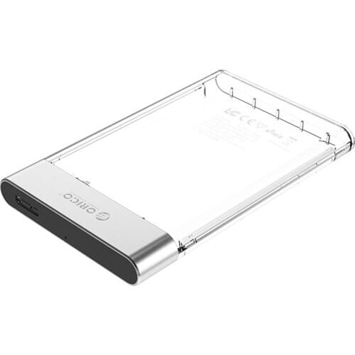 ORICO 2129U3 USB3.0 Micro-B Hard Drive Enclosure Transparent 2.5 inch HDD/SSD Mobile Case External Box for Windows/MAC/Linux