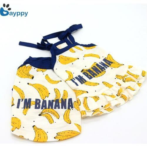 Summer Style Dog Dress For Dogs Banana Dress Couple Dogs Clothes Pet Cat Dresses For Pet Shirt Cat Clothing For Dogs Yorkshire