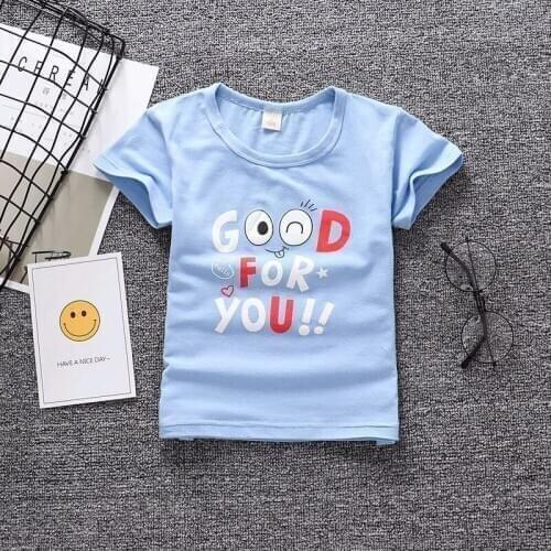 2020 Summer Boys' Clothes New Style CHILDRENS Short-sleeved Clothes Baby Stripes T-shirt Cartoon a Ready thanksgiving girls top