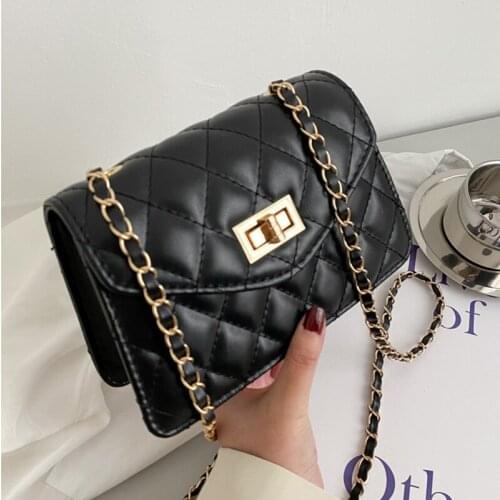 Chain Design Small Shoulder Bag 2021 Fashion Brand Trending PU Leather Womens Handbag and Purses Small Shoulder Crossbody Bag