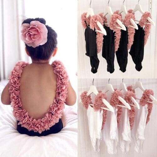 Cute Baby Girls Backless Swimwear For Toddler Kids Bikini Bathing Beach Swimming Suit Children Floral Strap One Piece Swimsuit