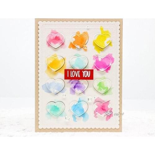 Mmao Crafts Metal Steel Cutting Dies New Heart rectangular frame Stencil For DIY Scrapbooking Paper/photo Cards Embossing Dies