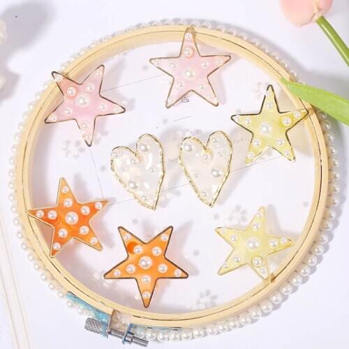 Fashion Korean Women Acrylic Star Heart Earrings Ear Studs Earring Jewelry Lady Girls Xmas Gifts